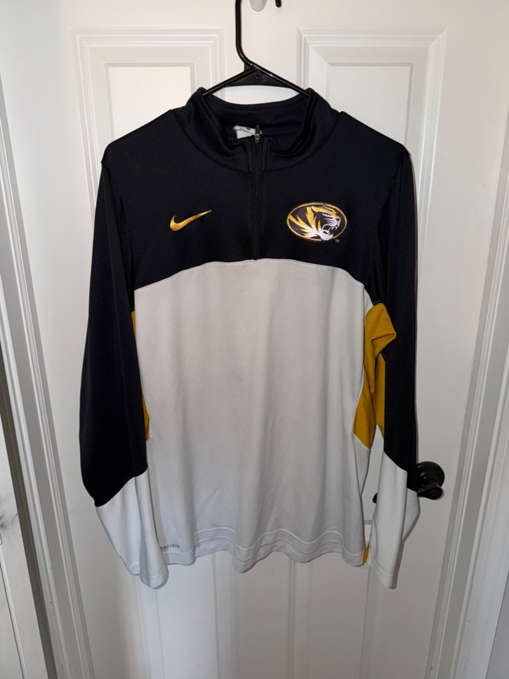 Nike Black White Gold Missouri Tigers Half-Zip Pullover